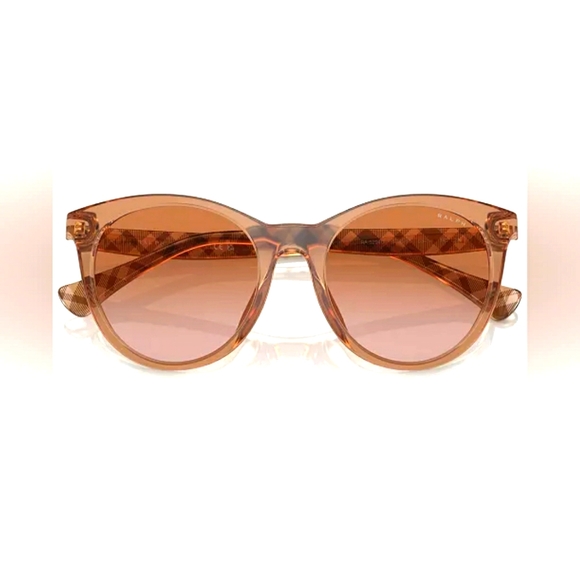 RALPH Ralph Lauren Sunglasses Caramel Transparent Plaid 5294U - Picture 1 of 9